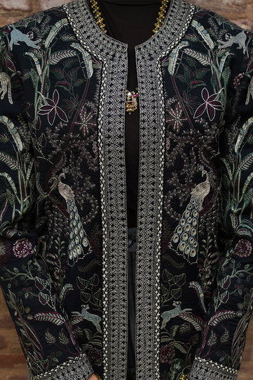 "Mystic Jungle" Hand Embroidered Structured Jacket (Women)
